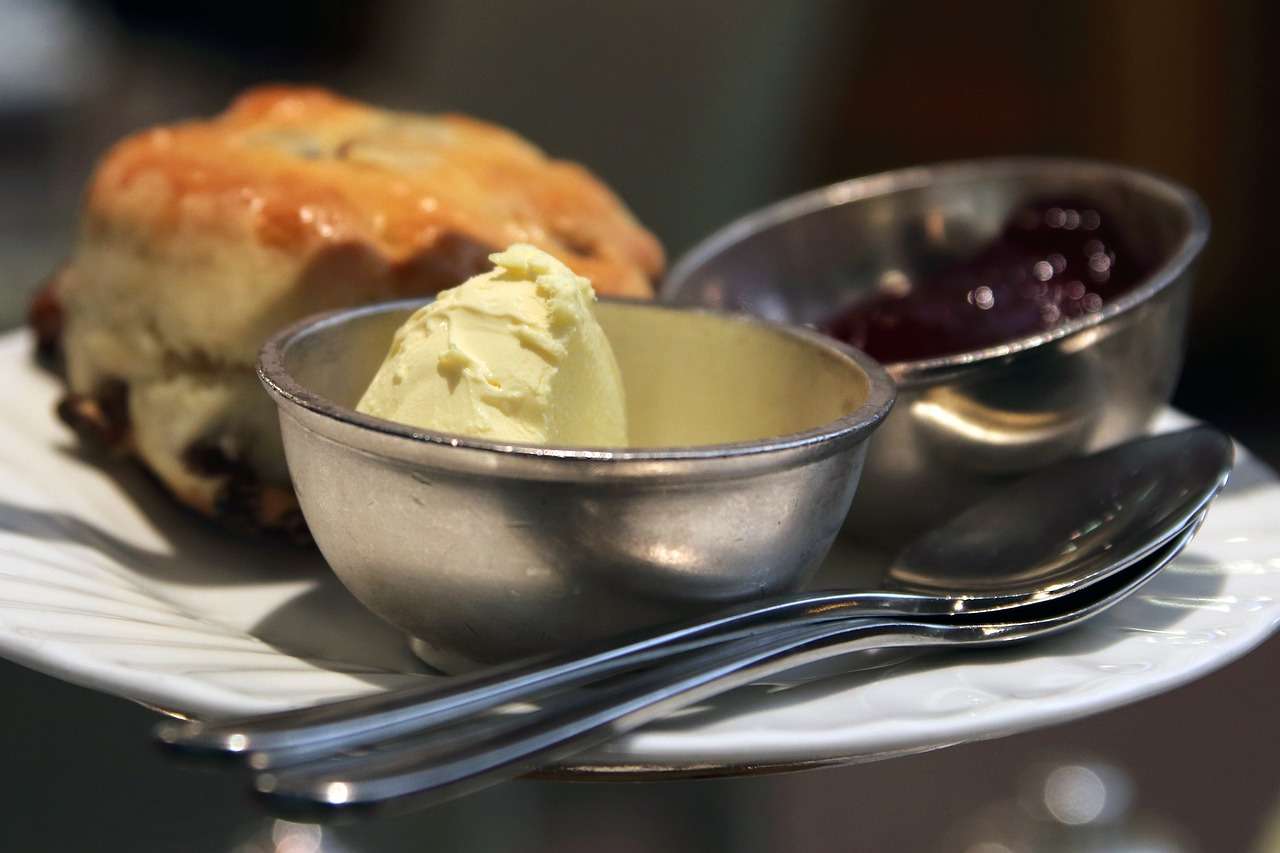 Cream tea and scone