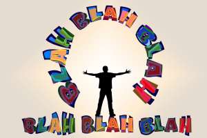 Illustration of blah blah blah in the spoken language
