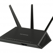 old style Netgearwifi router with antennas